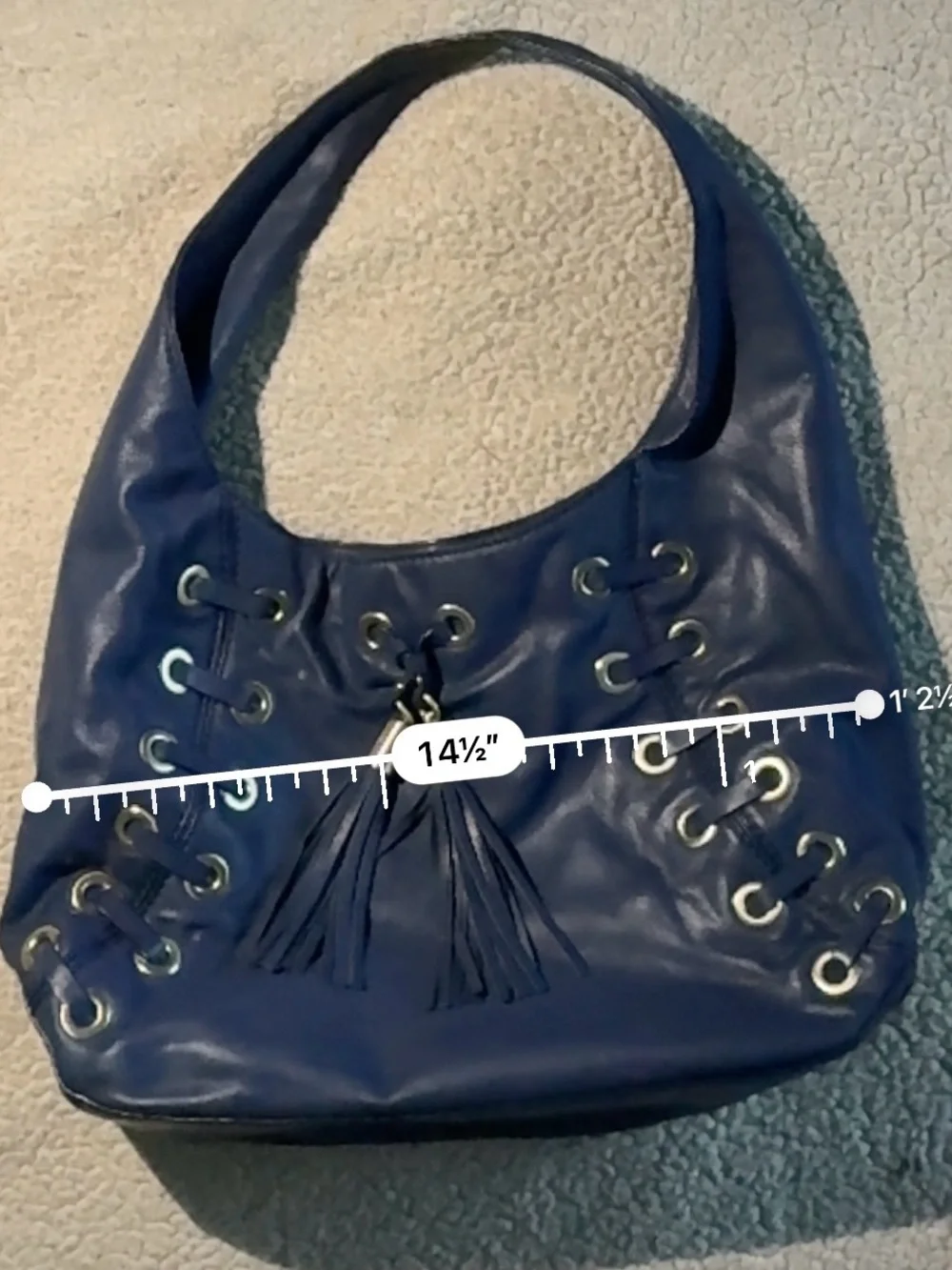 Michael Kors Astor Leather hobo bag in navy blue leather